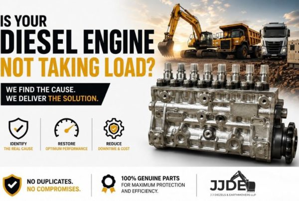 Diesel engine not taking load banner with fuel injection pump, heavy machinery, and diesel performance solutions for excavators and trucks