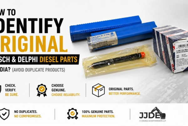 Original Bosch and Delphi diesel injectors with packaging showing how to identify genuine diesel parts in India